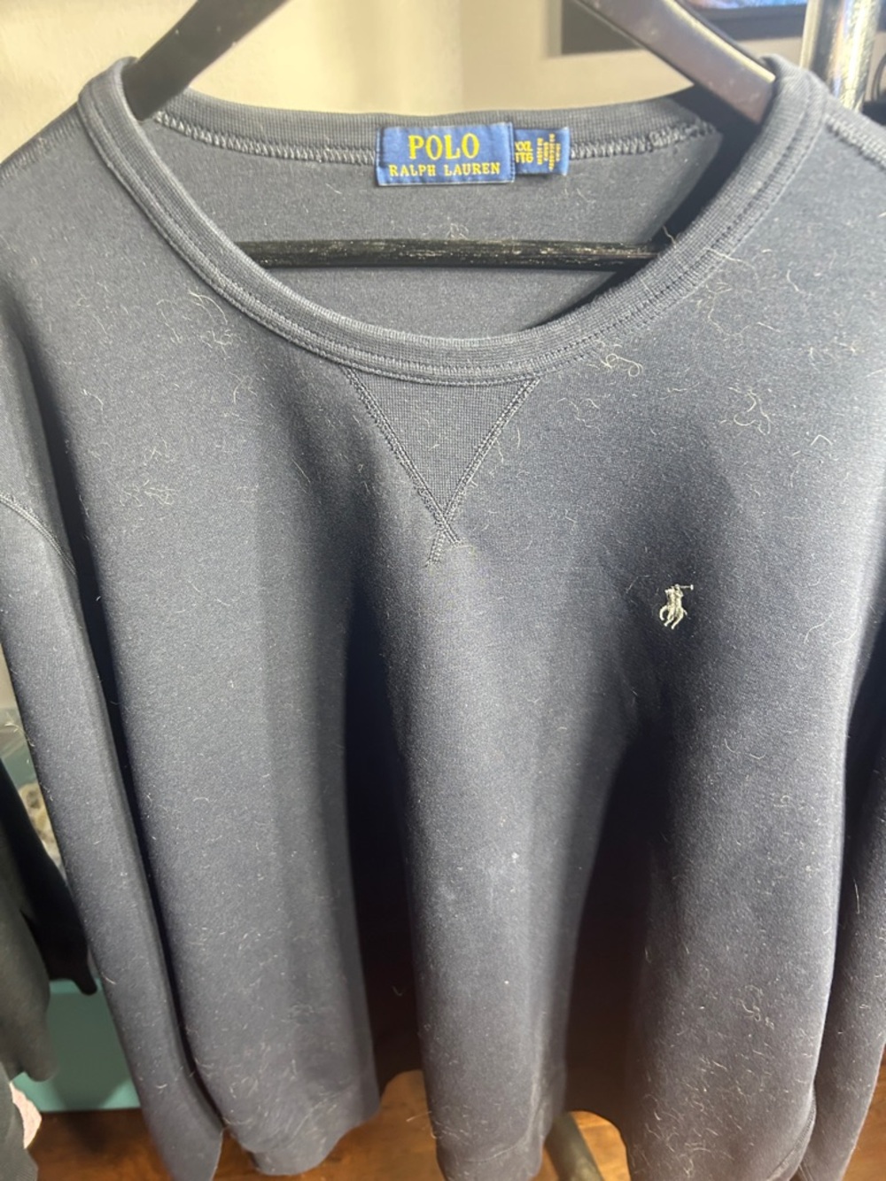 Polo by Ralph Lauren Black Crewneck Sweatshirt with Embroidered Pony